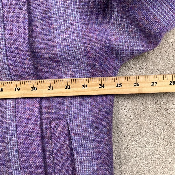 Triona Ireland Jacket Women Large Purple Stripe Tweed Ardara Donegal Coat - Picture 7 of 11